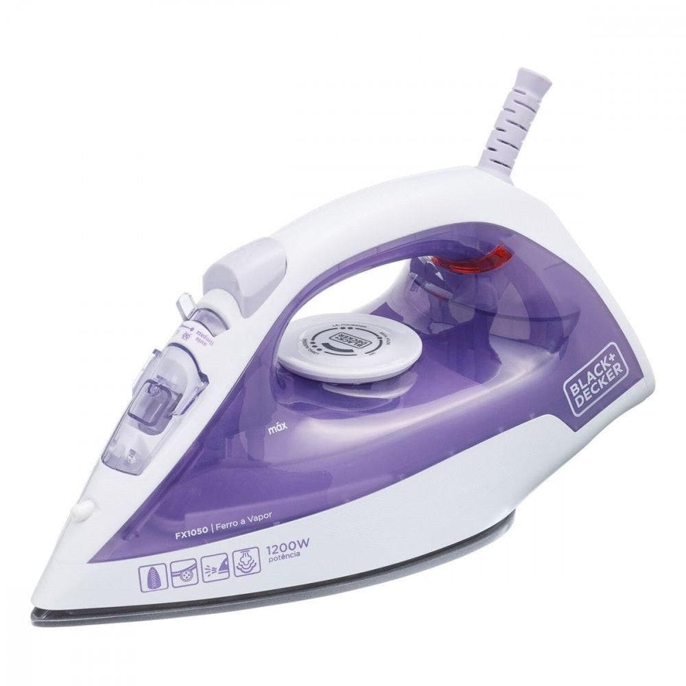 Ferro De Passar Roupa A Vapor Black E Decker 1200W Roxo/Branco 110V