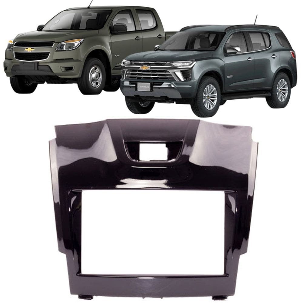 Moldura 2 Din S10 Trailblazer 2012 à 2016 Black Piano Painel Central Multimidia Som Expex Epx 278