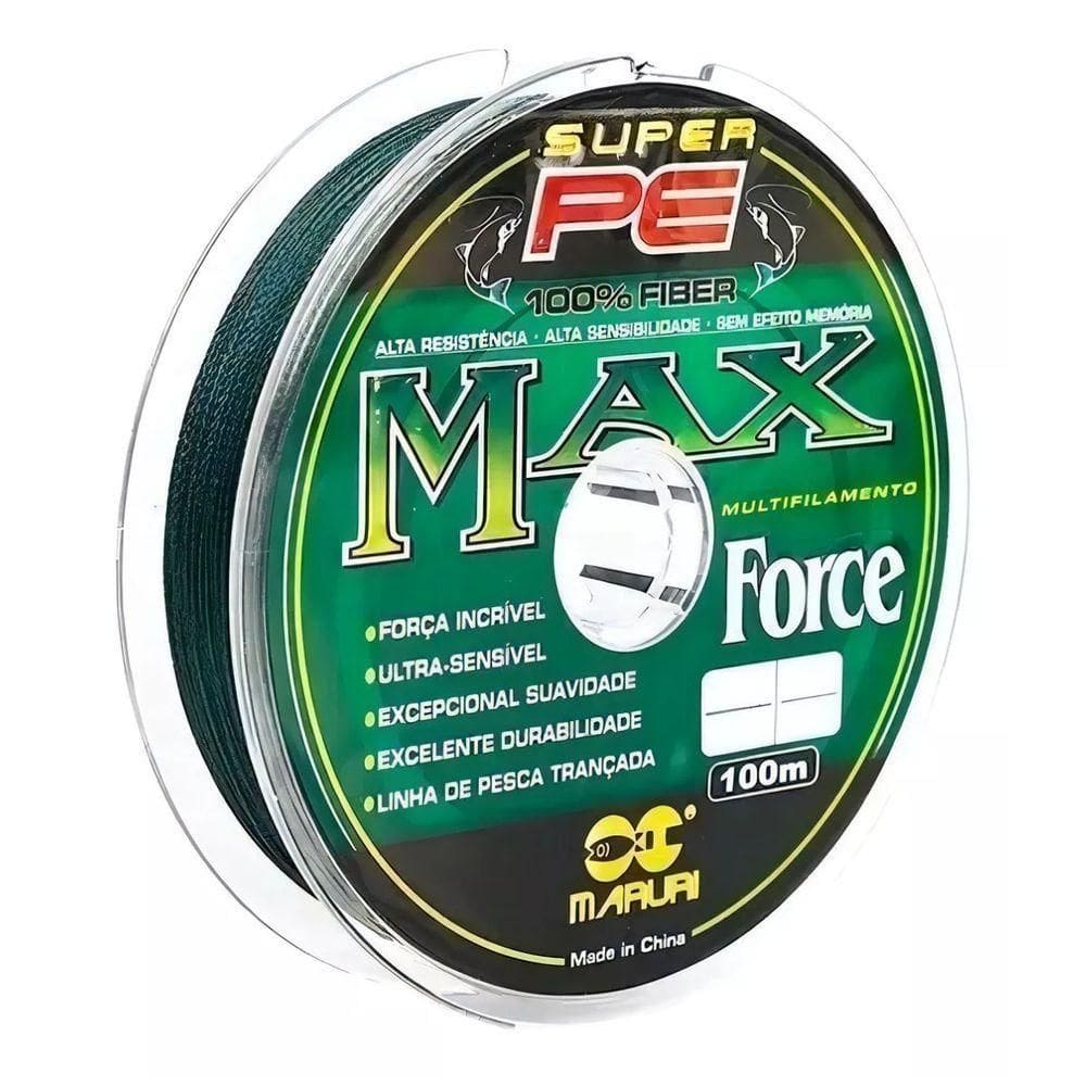 Linha De Pesca Multifilamento 100m Max Force 4 Fios Medida 0,52mm 65lb