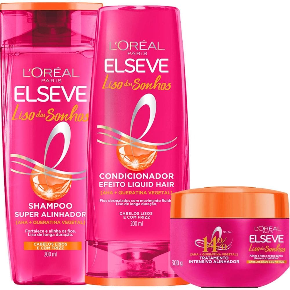 Kit Novo Liso Dos Sonhos Loreal Elseve Mascara Alinhadora