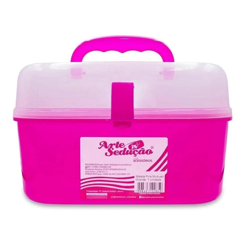 Maleta Multiuso Manicure Pedicure Maquiagem Rosa Grande