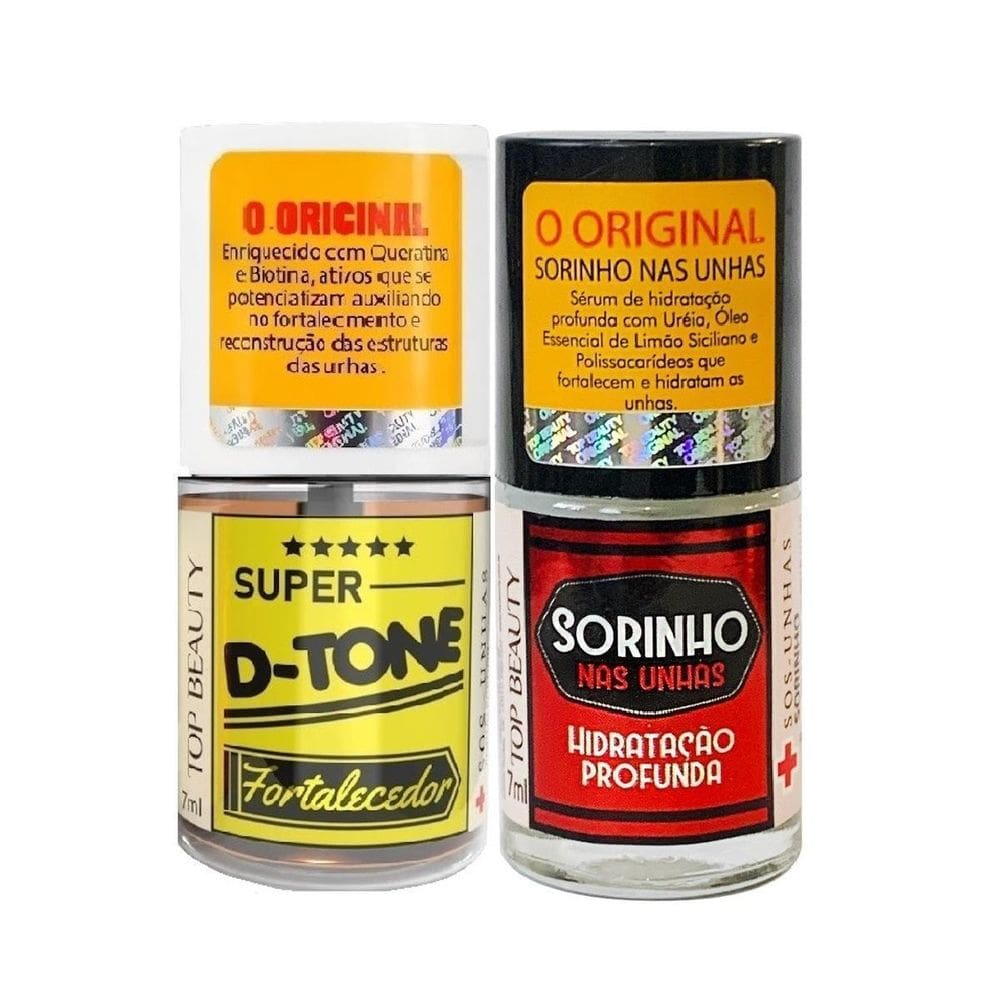 2 Bases De Unha Super D Tone + Sorinho Hidratação Profunda