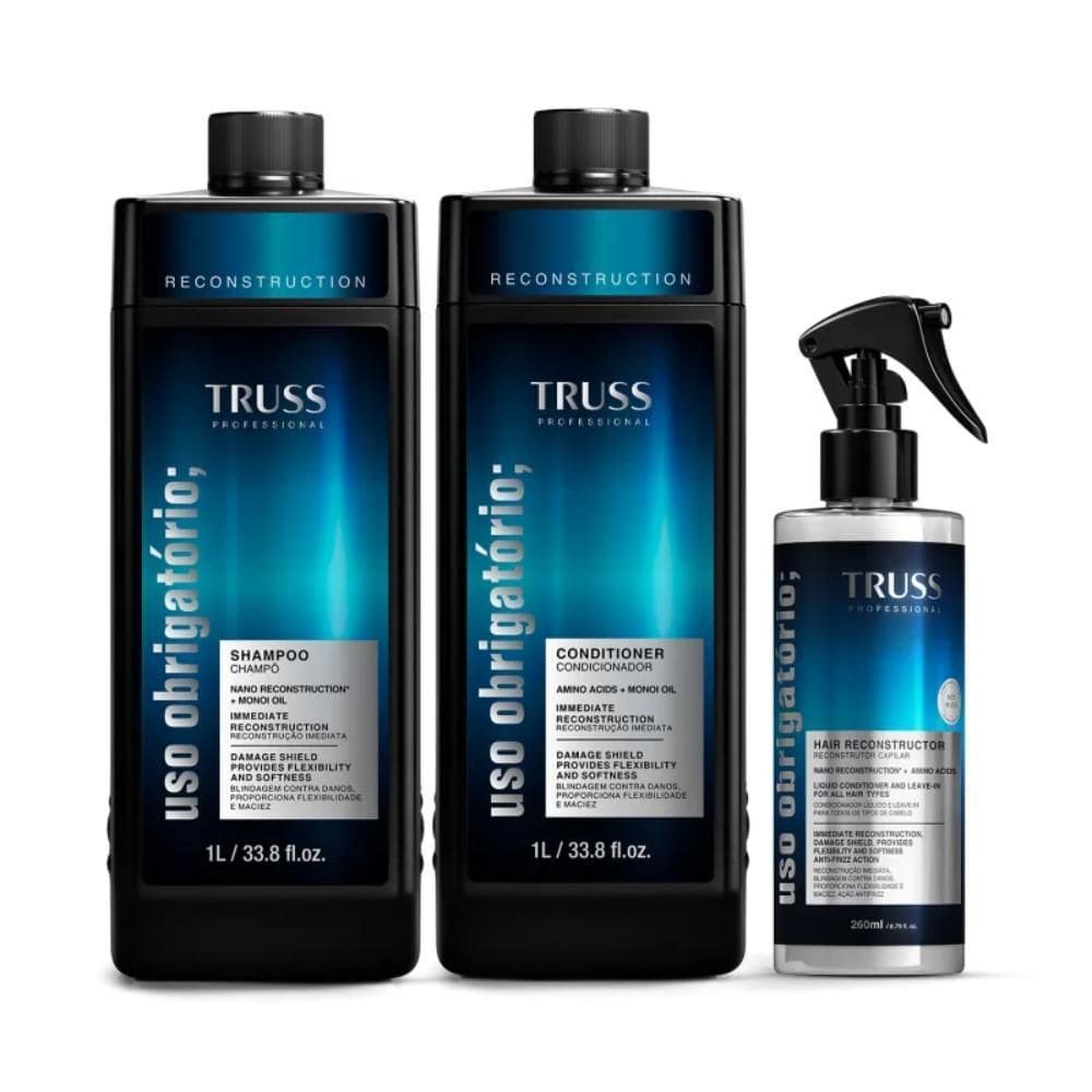Combo Truss Uso Obrigatório Shampoo Condicionador 1L + Spray