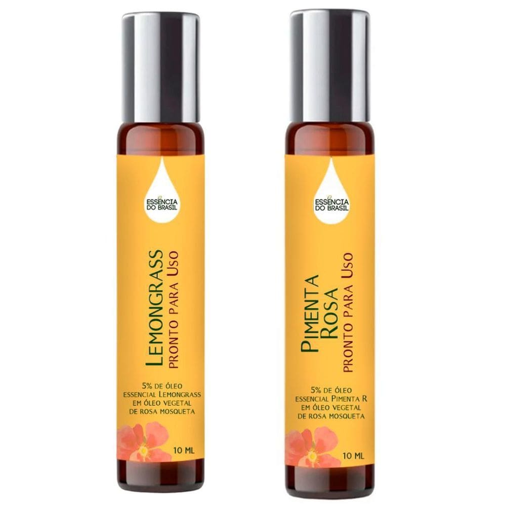 Óleos Essenciais Prontos Lemongrass E Pimenta Roll On 10Ml