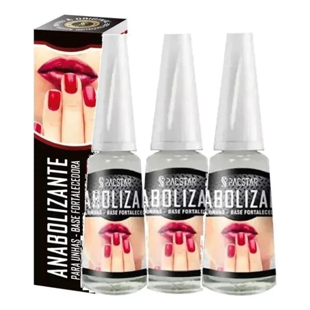 2X Kit 3 Anabolizante Para Unhas Pacstar - Base Fortalecedo