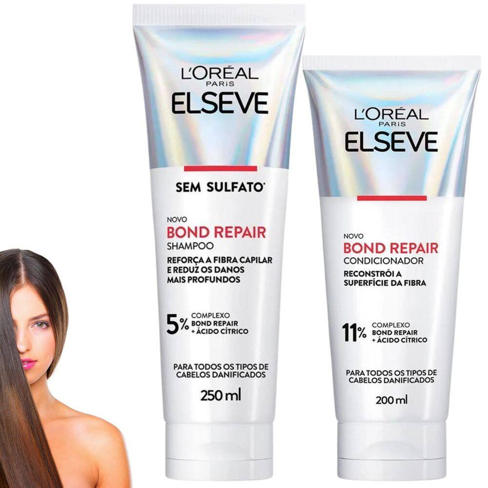 Kit Bond Repair Elseve Shampoo Condicionador Ácido Cítrico