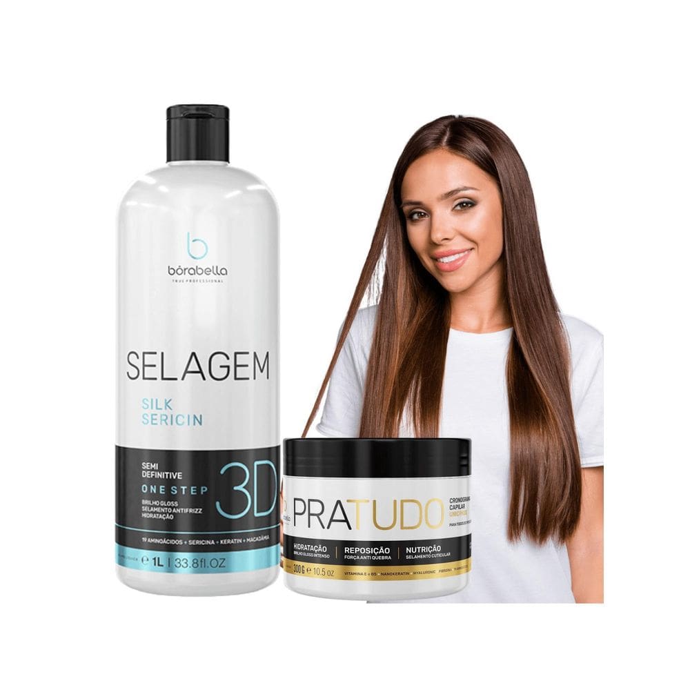 Kit Selagem Borabella 3D 1L+Masc Pra Tudo 300G