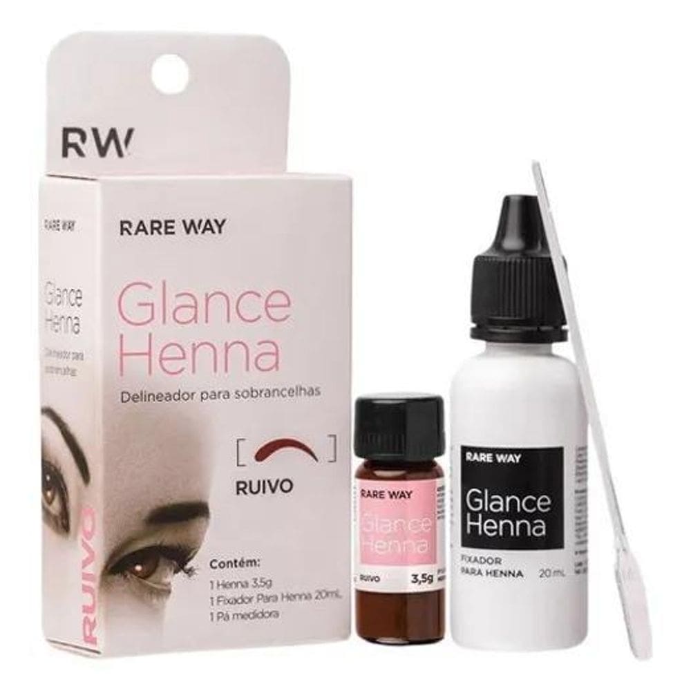 2X Henna Rare Way Glance 3,5G Para Sobrancelhas Cor Ruivo