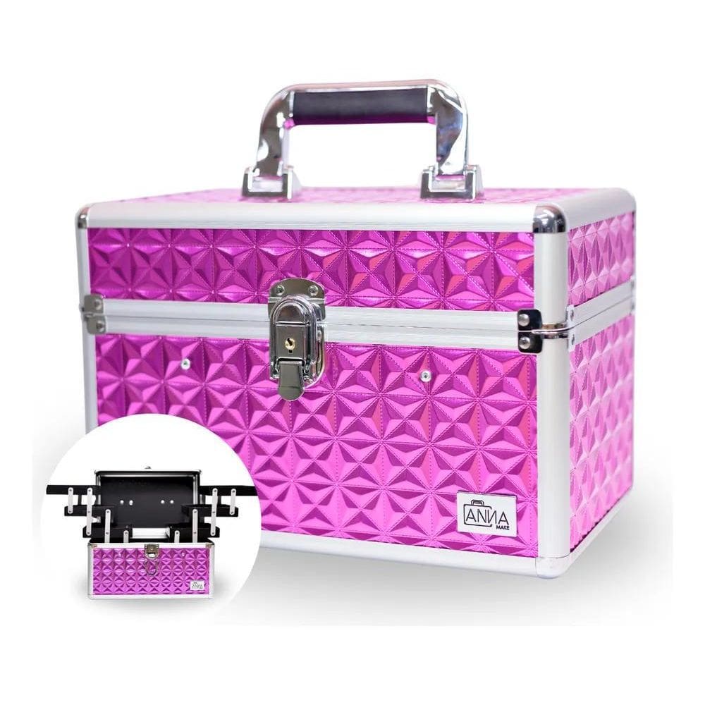 2X Maleta De Maquiagem Anna Make R210 Vazia Ros