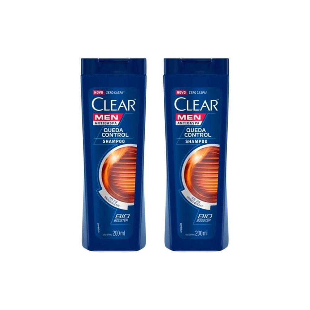 Shampoo Clear 200Ml Controle Queda Men-Kit C/2Un