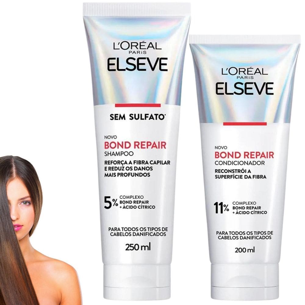 Kit Bond Repair Elseve Shampoo Condicionador Ácido Cítrico