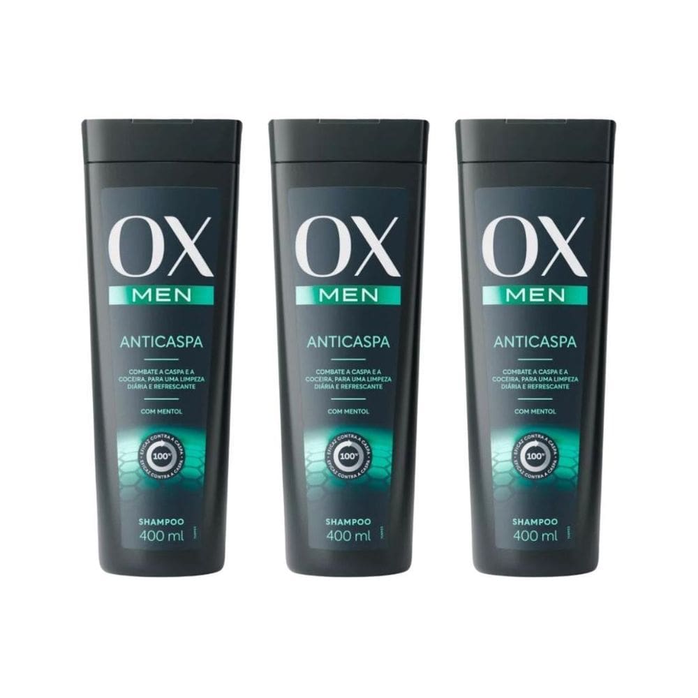 Shampoo Ox 400Ml Men Anticaspa - Kit Com 3Un