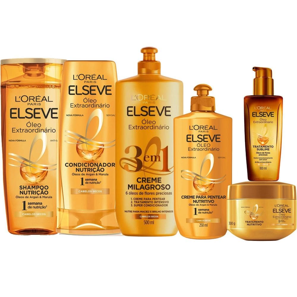 Kit Elseve Óleo Extraordinário Shampoo Condicionador 3 Em 1