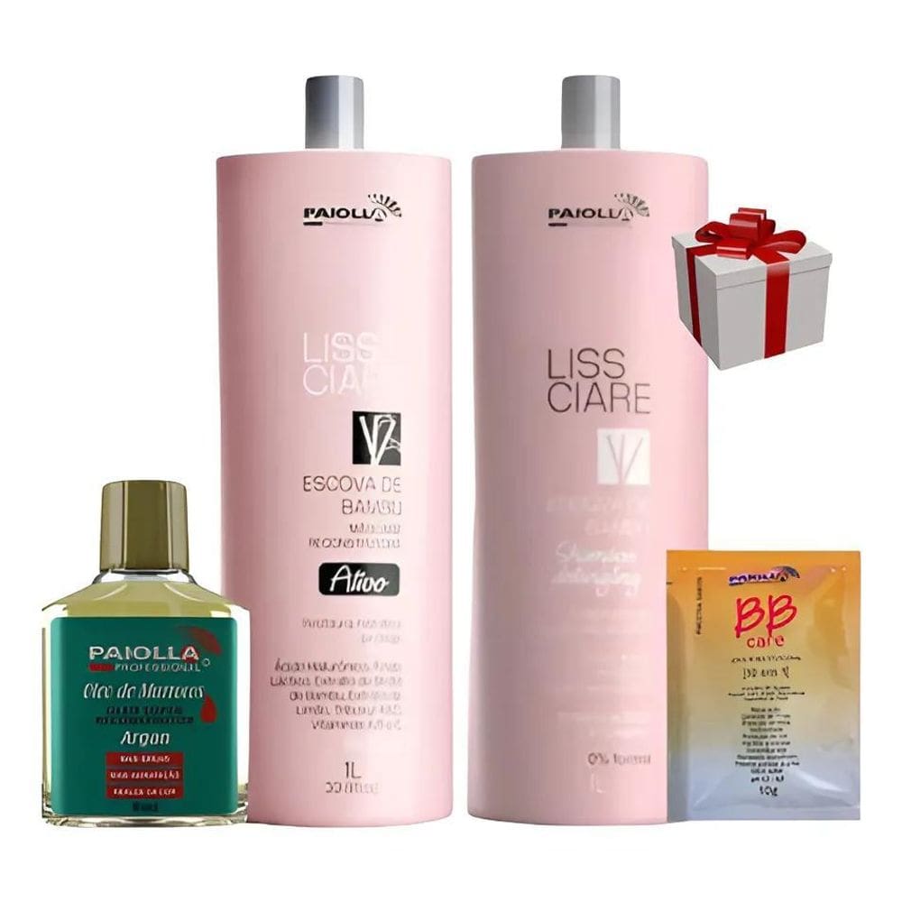 2X Paiolla Escova Progressiva Bambu Sem Formol Kit 2X1000 Ml