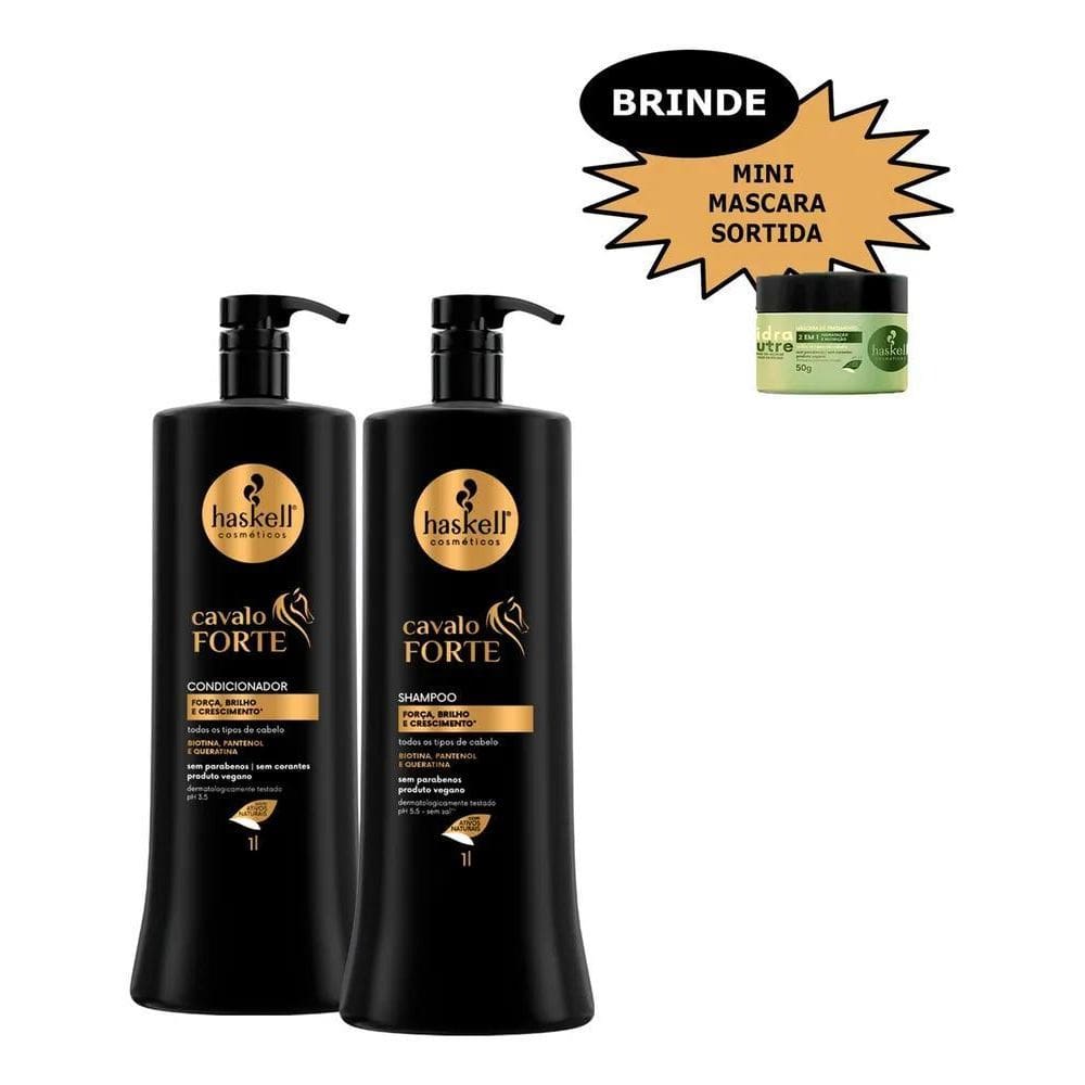 2X Kit Haskell Cavalo Forte Shampoo+Cond 1L
