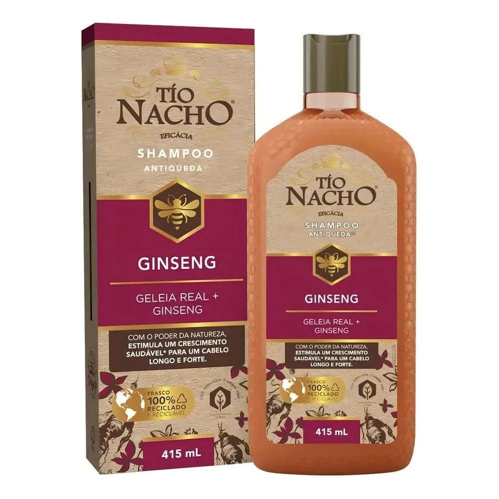 2X Shampoo Tio Nacho Antiqueda Ginseng + Geleia Real 415Ml
