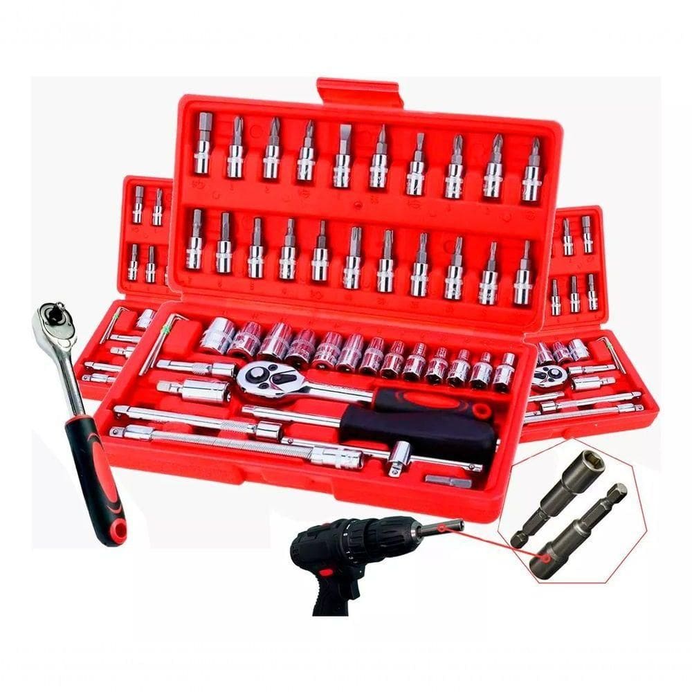 Kit Chave Combinada 46 Peças Profissional Ferramentas Catrac