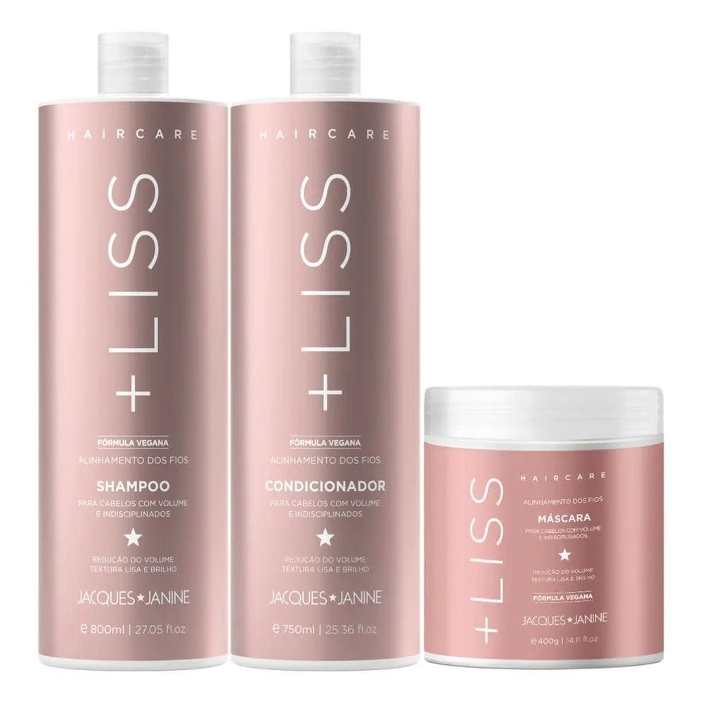 3X Jacques Janine Liss Shampoo 800Ml Condicionador + Máscara