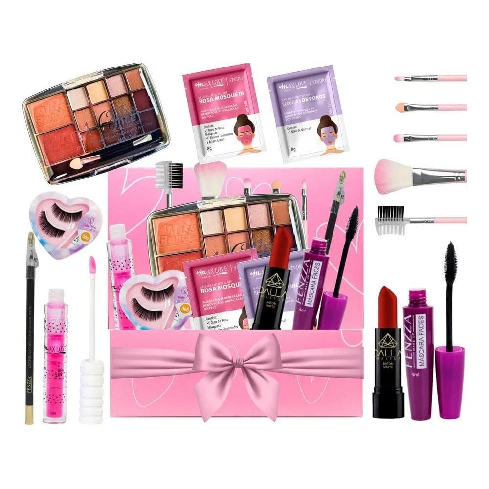 2X Kit Maquiagem Presente Caixa Completo Feminino Adolescent