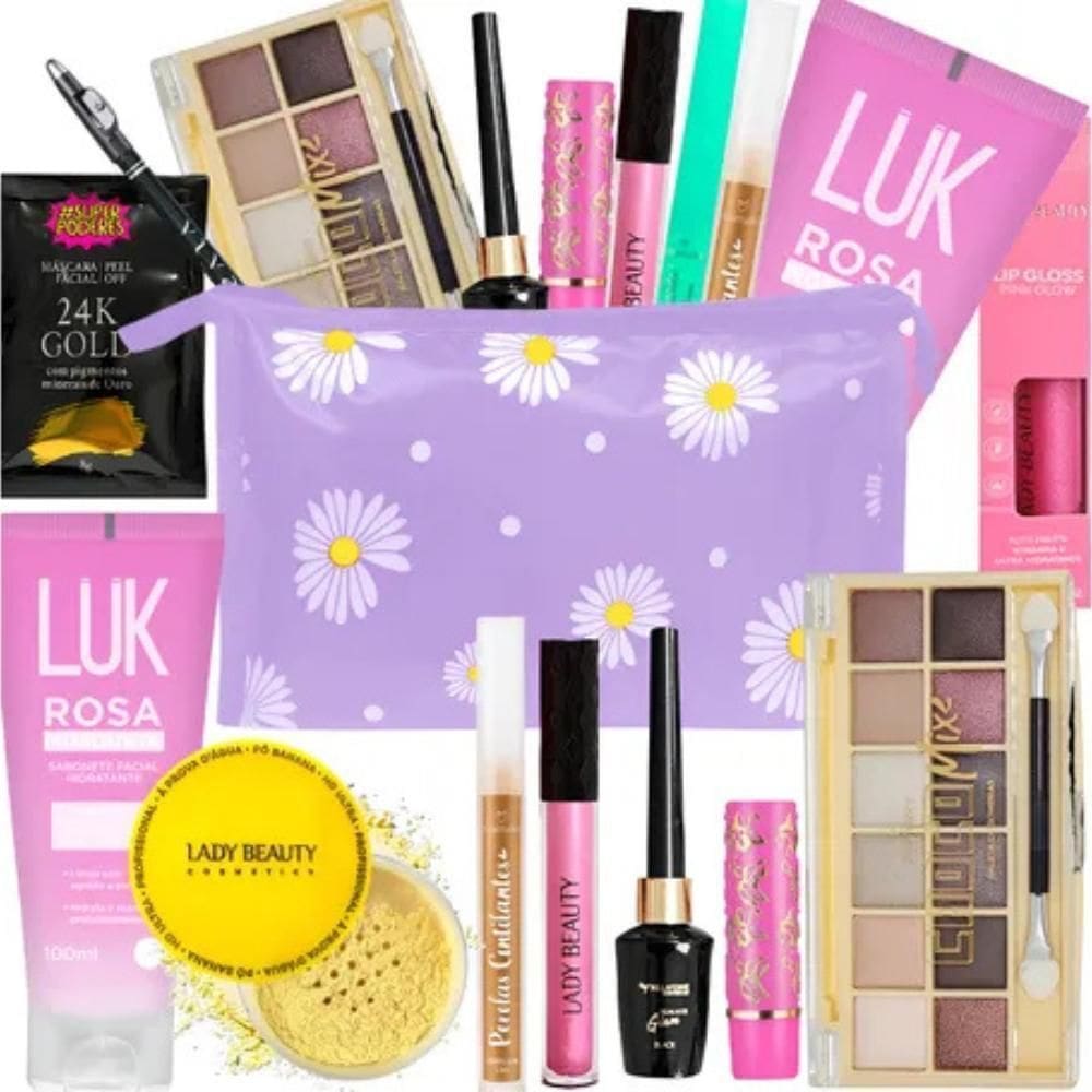 Kit De Maquiagem Especial Com Sombra Delineador Lápis Rímel