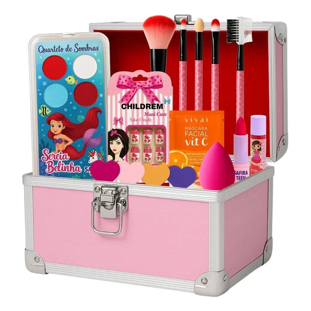 2X Maleta De Maquiagem Para Menina Criança Filha Princessinh