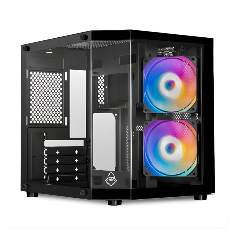 Gabinete Gamer Mancer CV700M 2 Fans S/Fonte MiniTower Lateral Vidro Preto - MCR-CV700M-BK-2F