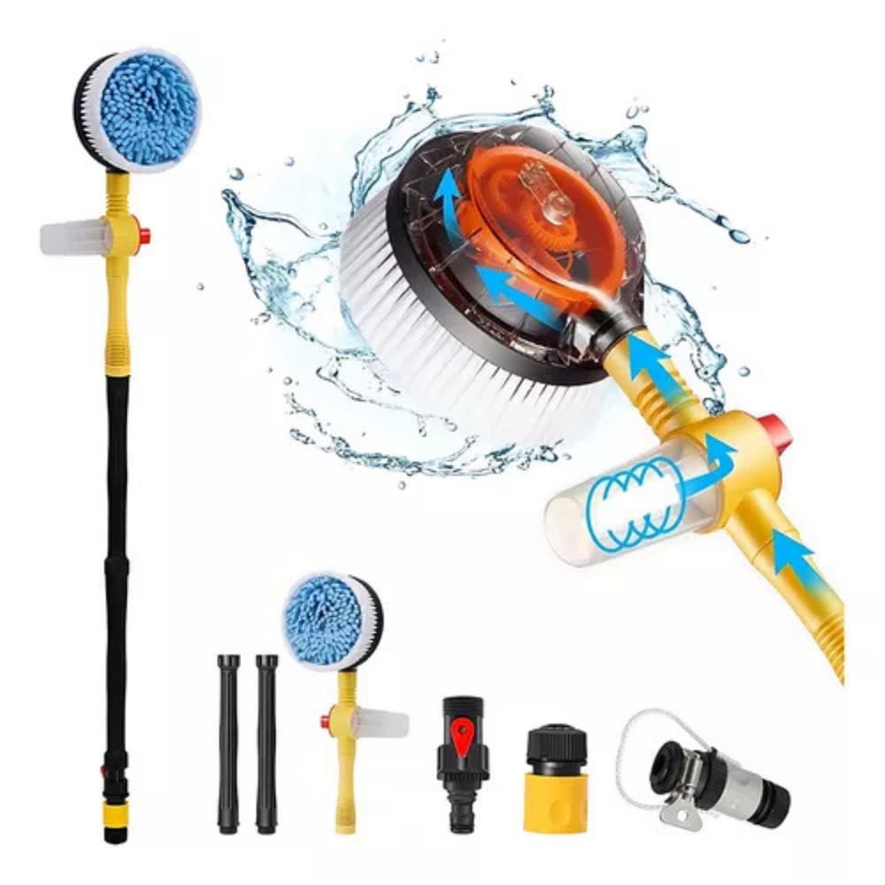 Escova Giratória de Limpeza Multifuncional Industrial com Dispenser de Sabão 3 Ajustes de Velocidade Sem Vazamento de Água