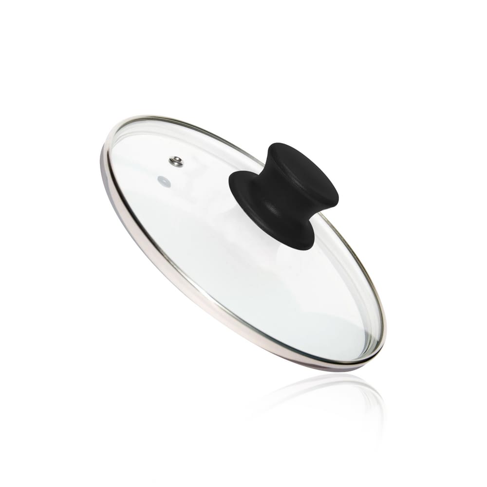 Tampa Vidro Temperado 23cm Universal Com Pomo Preto