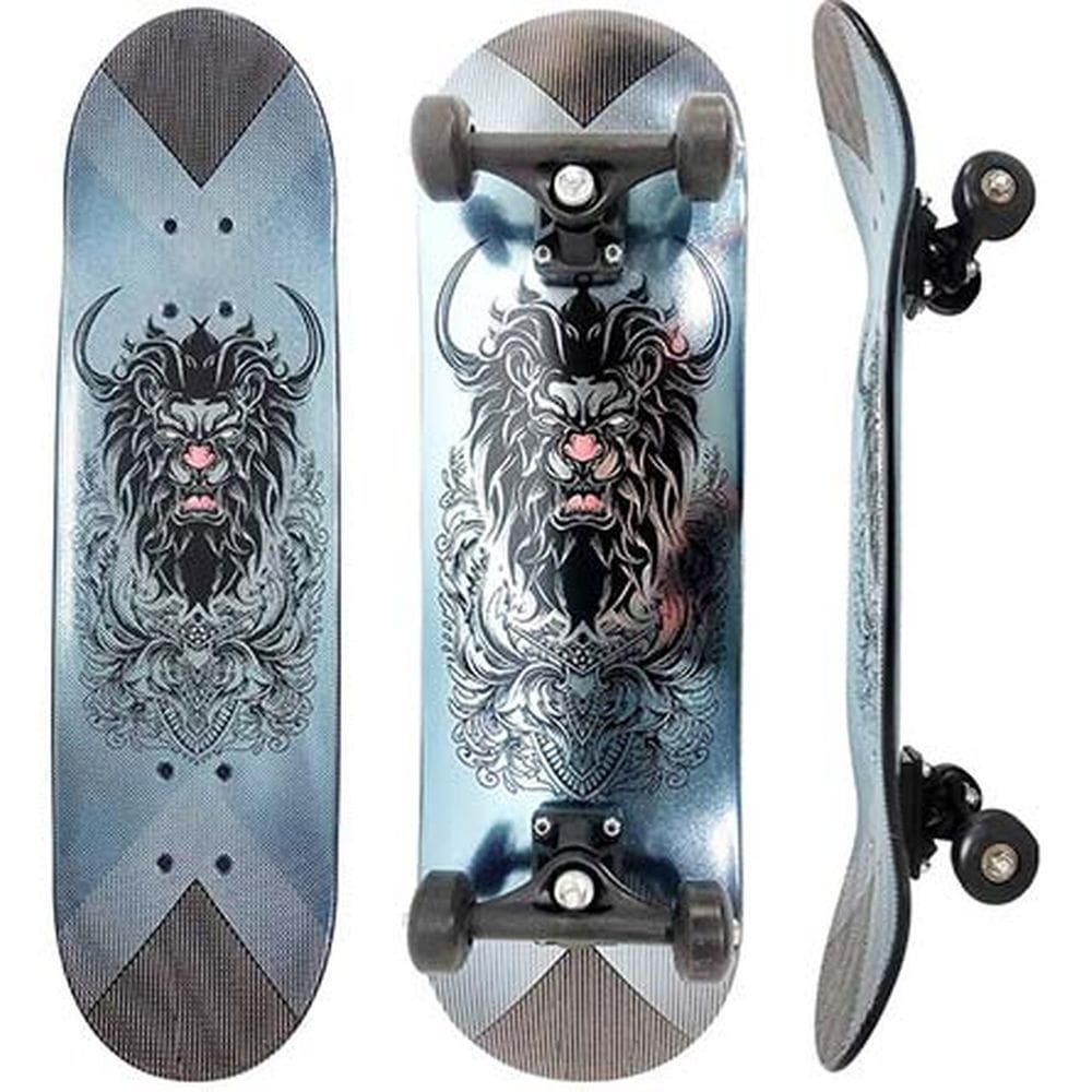 Skate Infantil Radical Estampa Both Sides Leão Metalico - Dm Toys DMR7235