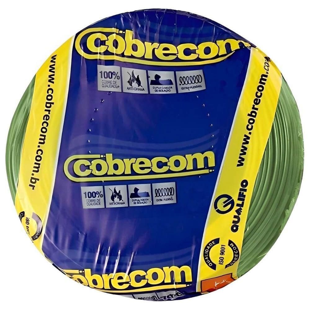 Cabo Flexicom Verde De Cobre 750 Volts Com 100 Metros 6,0mm - 375750 - Cobrecom
