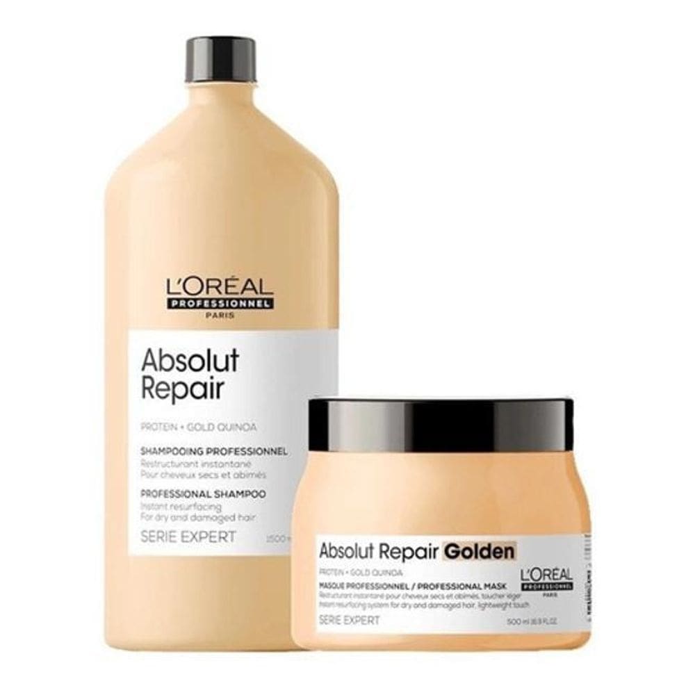 Loreal Absolut Repair - Shampoo 1,5L + Máscara Golden 500Ml