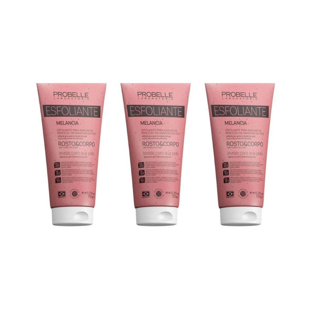 Esfoliante Probelle 150G Melancia - Kit Com 3Un