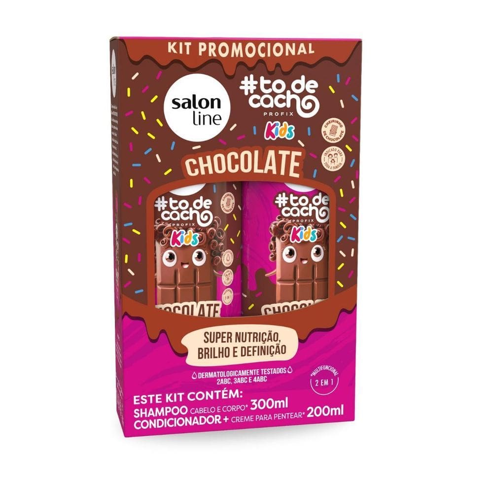 Kit Shampoo + Condicionador Cachos Kids Chocolate Salon Line