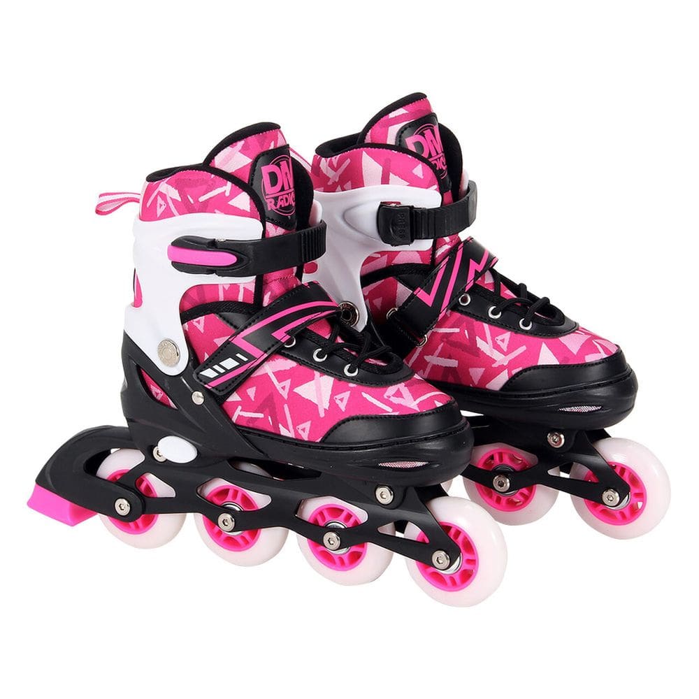 Patins Inline Ajustável Rosa Do 38 ao 41 - Dm Toys 6556G