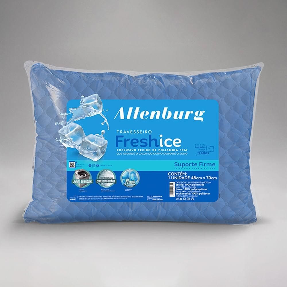 Travesseiro Altenburg Fresh Ice Azul 48cm x 70cm