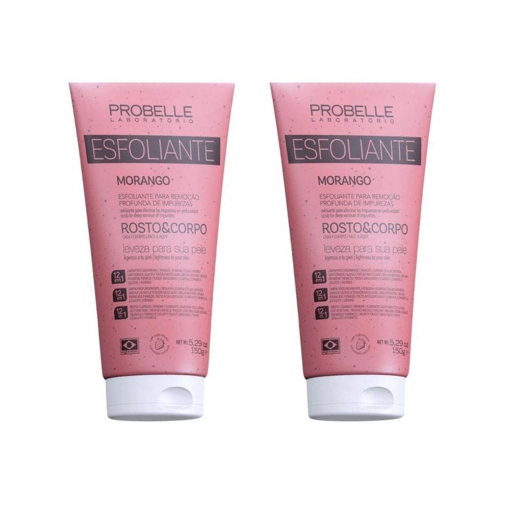 Esfoliante Probelle 150G Morango - Kit Com 2Un