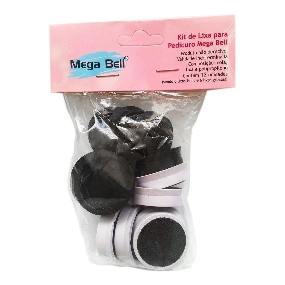 2X Refil De Lixa Pedicuro Mega Bell Com 12 Lixas