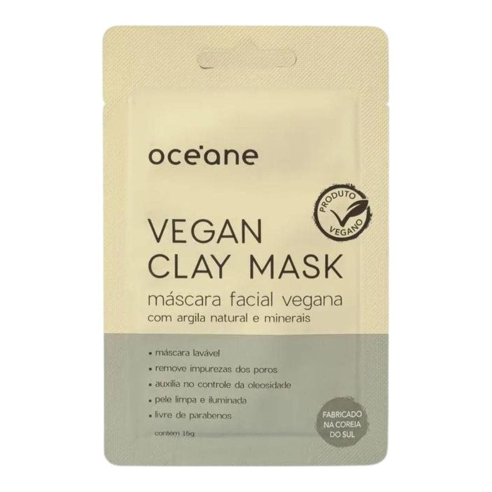 Oceane Máscara Facial Vegana Com Argila De Bentônita 15G