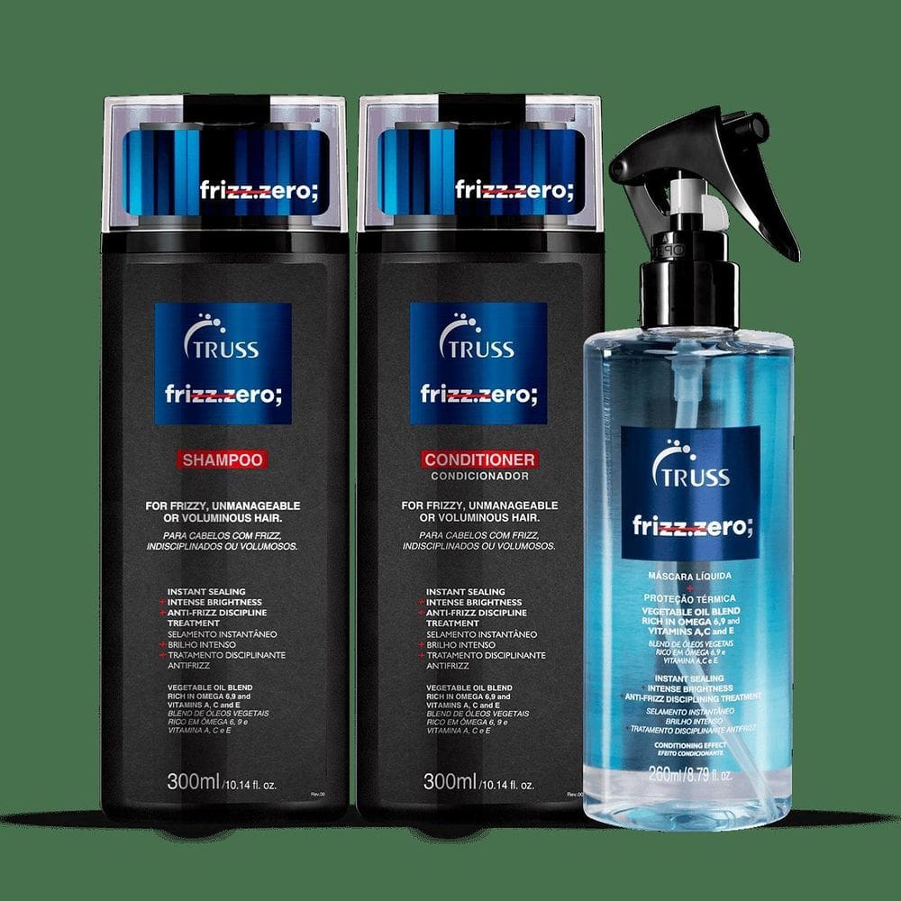Truss Frizz Zero Kit Shampoo + Cond 300Ml + Frizz Zero 260Ml