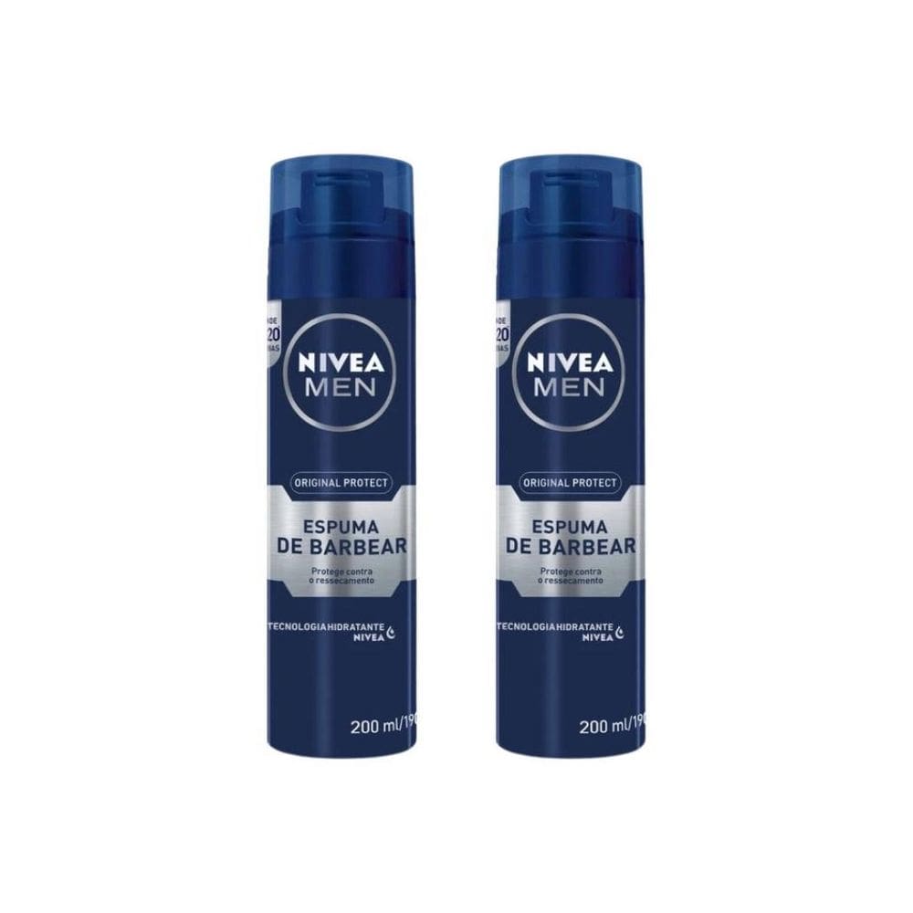 Espuma De Barbear Nivea 200Ml Hidratante - Kit Com 2Un
