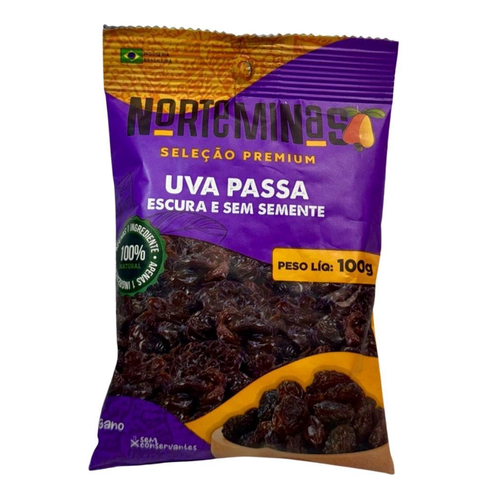 Uva Passa Norte Minas Escura e Sem Semente Seleção Premium 100g