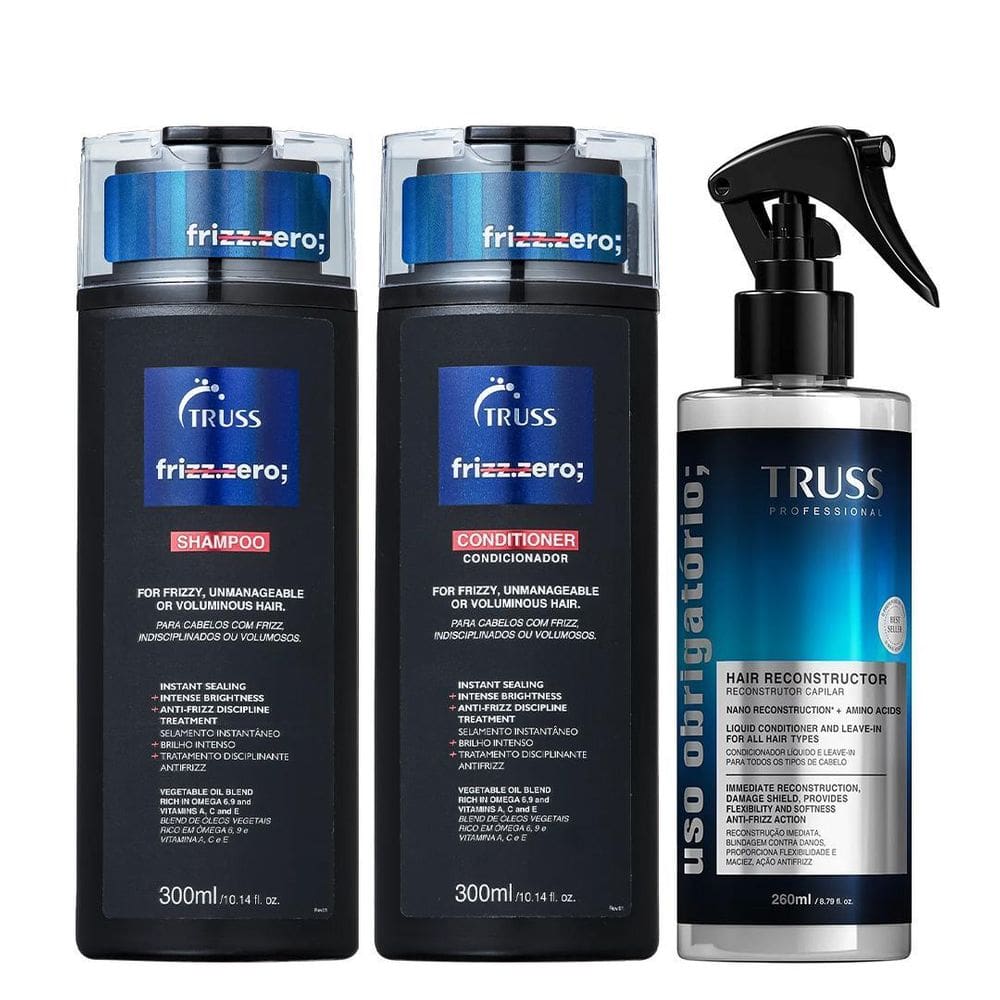 Truss Frizz Zero Kit Shampoo Condicionador E Uso Obrigatório