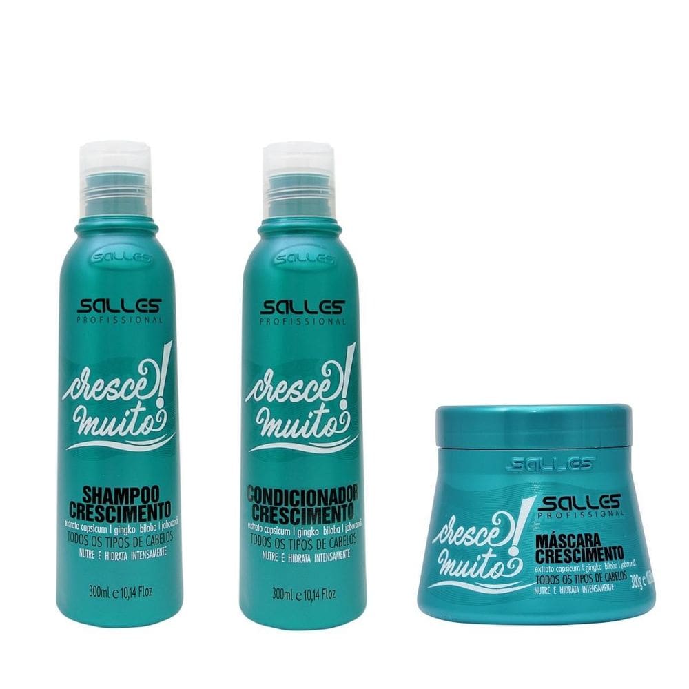 Kit Shampoo+Máscara+Condicionador Cresce Muito 300Ml Salles
