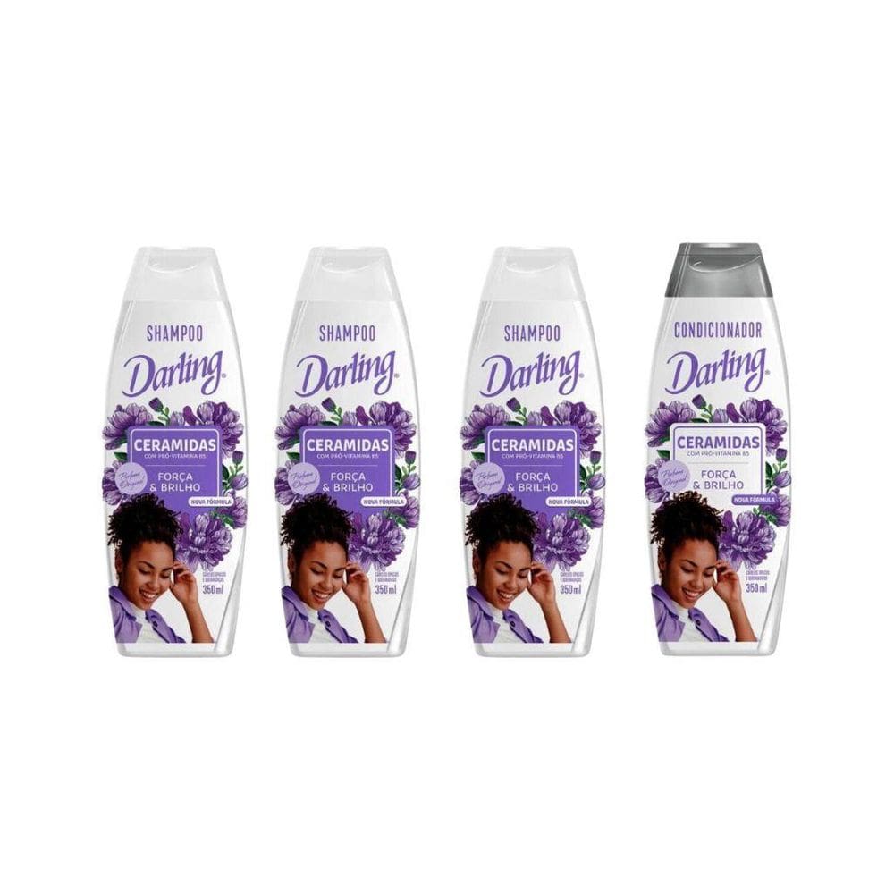 Kit Darling Ceramidas 3 Shampoos 350Ml+1 Condicionador 350Ml