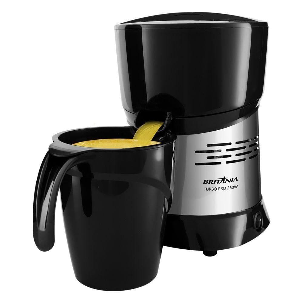 Espremedor De Frutas Britânia 1,3L Turbo Pro Preto Inox Bivolt