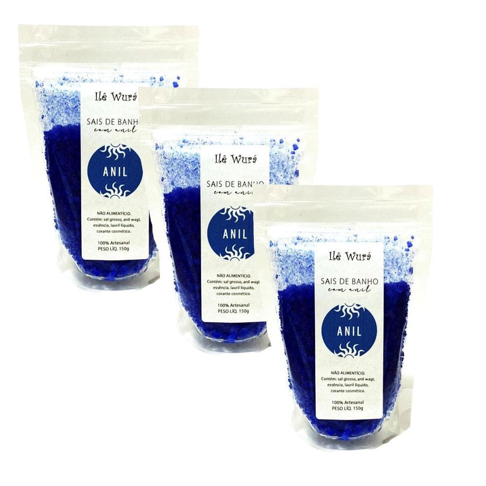 Kit 3 Sal De Banho Anil Wagi Limpeza Com Anil Wagi Ilê Wurá