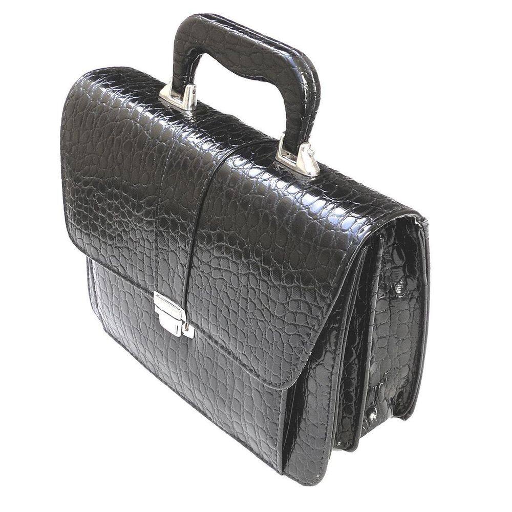 Pasta Executiva Tripla Alça Brilho Preta R1449