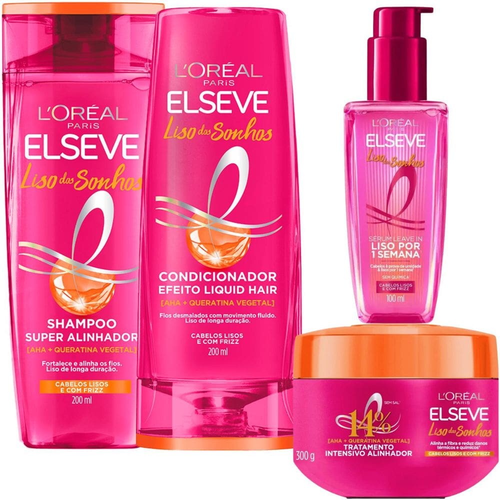 Kit Liso Dos Sonhos Nova Mascara Alinhadora Novo Sérum Liso