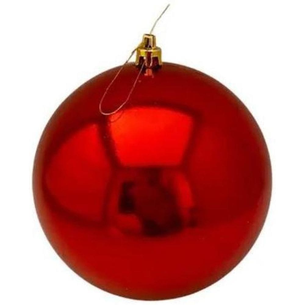 Bola De Natal Lisa Vermelha 15cm Unidade Decoração Natal