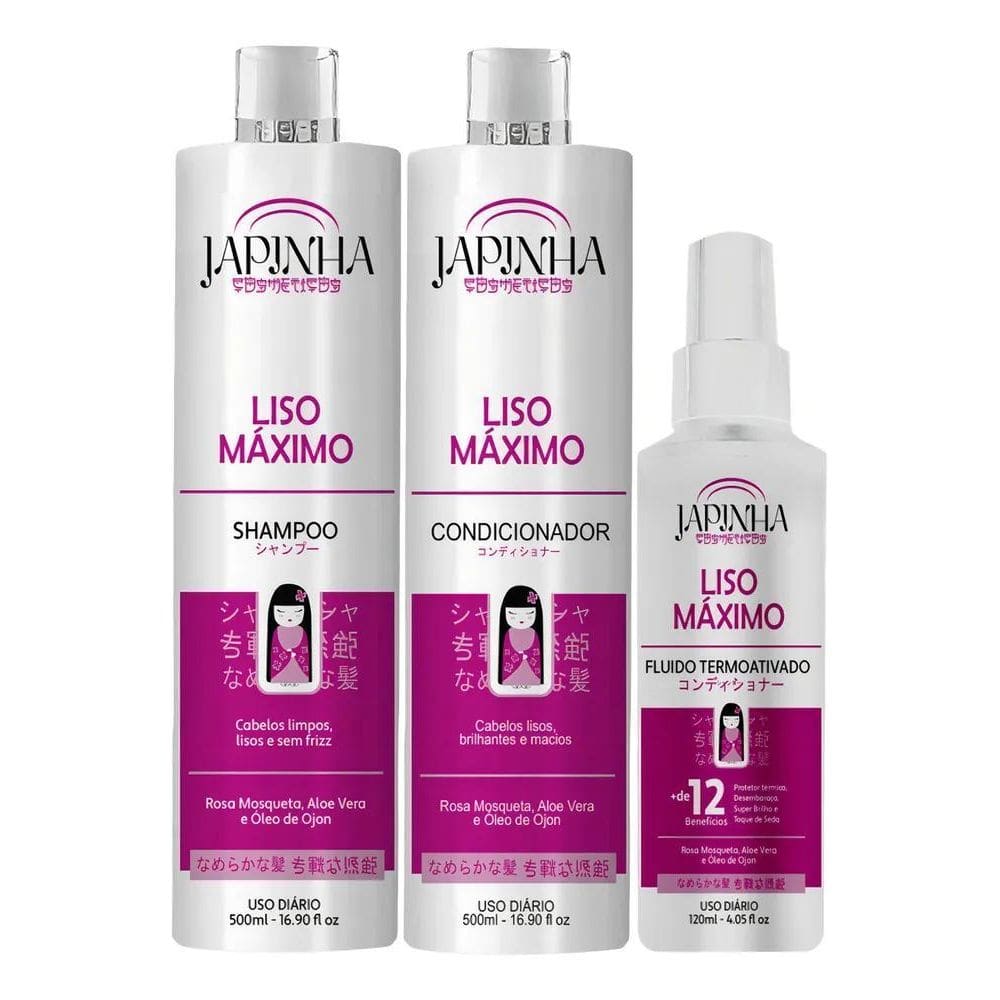 5X Kit Japinha Shampoo E Condicionador + Protetor Térmico